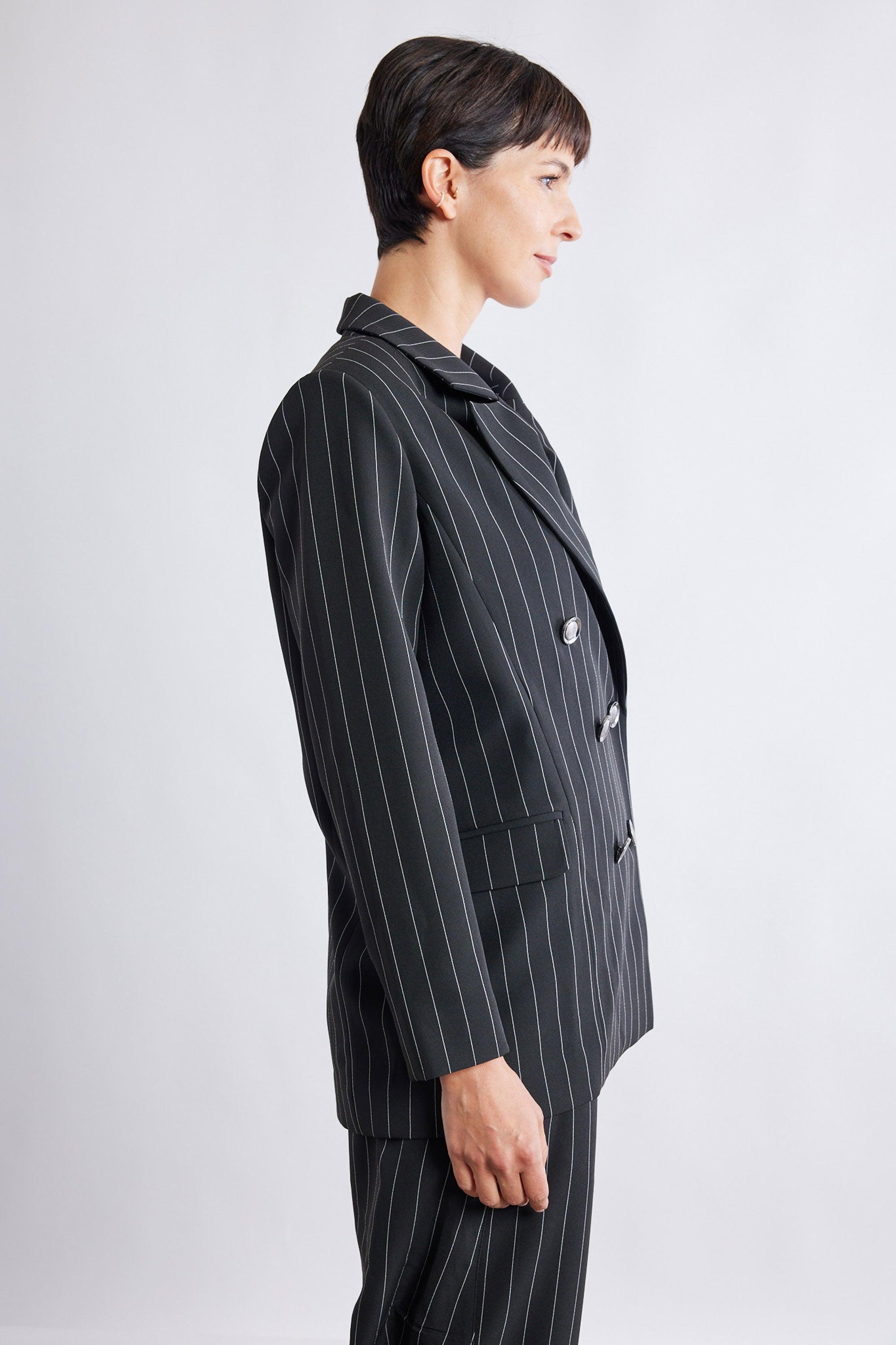 The Pinstripe Boyfriend Blazer Product Image