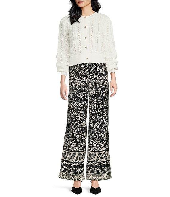 Chelsea & Violet Polly Fuzzy Polyester Button Front Long Sleeve Cardigan Product Image