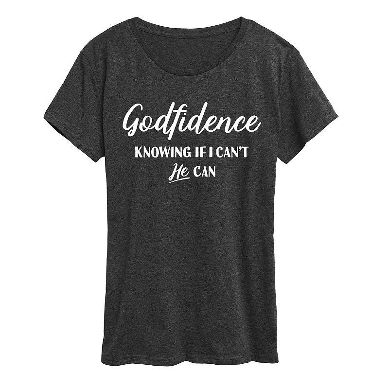 Women's Godfidence Graphic Tee, Size: Small, Heather Grey Product Image