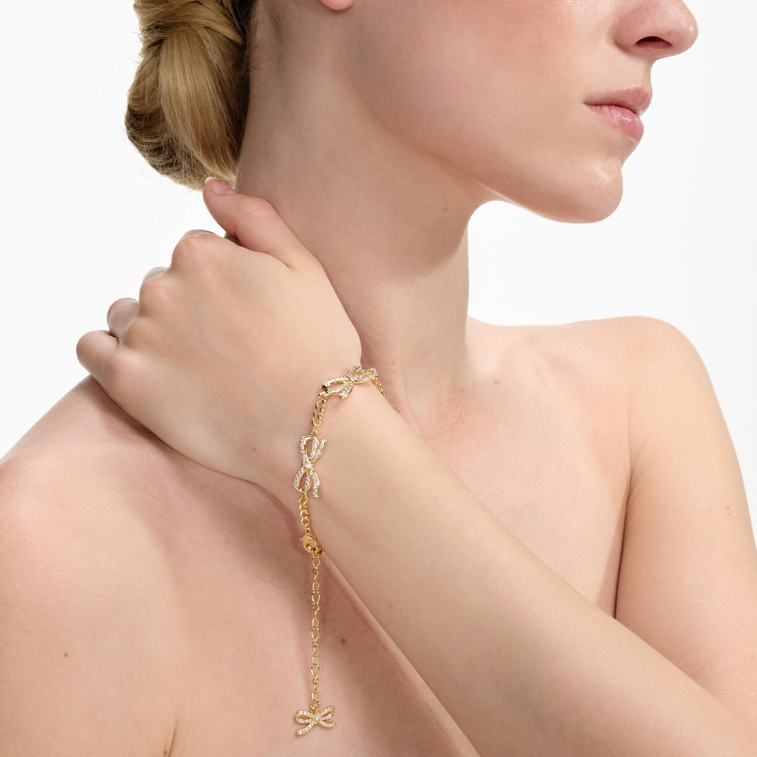 Gold Crystal Bow Bracelet Product Image