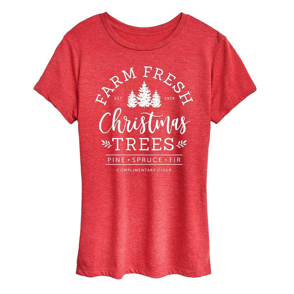 Women's Farm Fresh Christmas Trees Graphic Tee,  Product Image