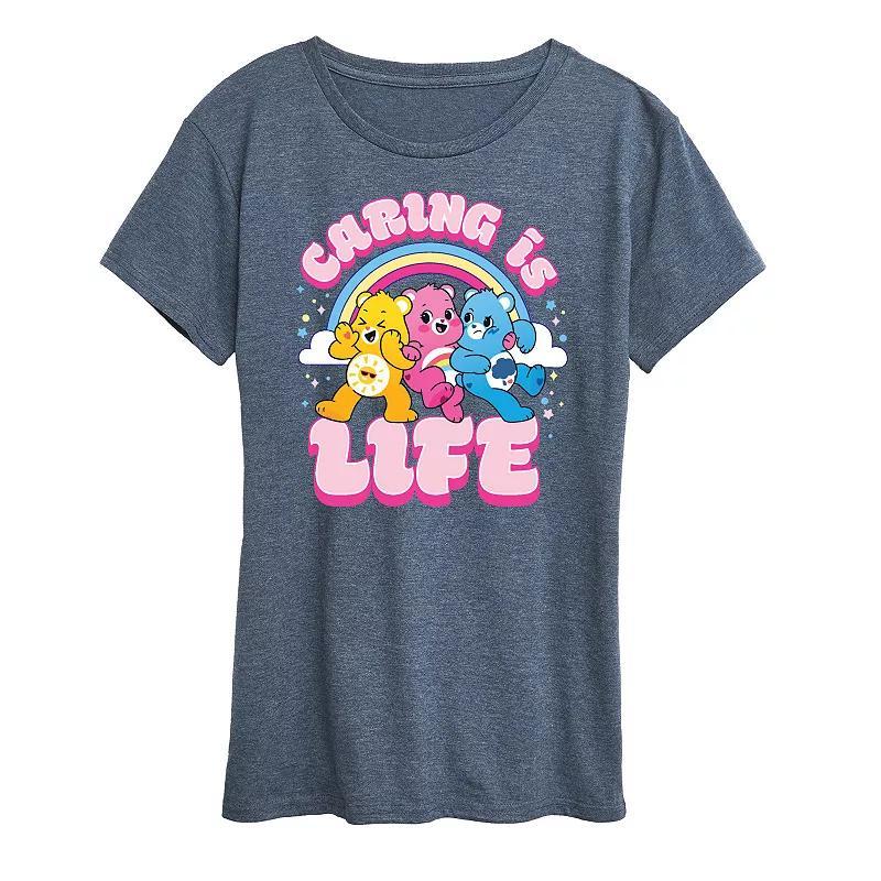 Women's Care Bears Caring Is Life Graphic Tee, Girl's, Size: XXL, Grey Blue Product Image