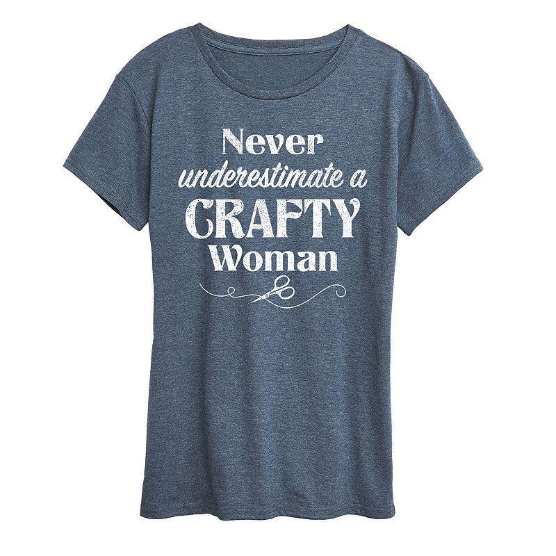 Women's A Crafty Woman Graphic Tee, Size: Large, Grey Dark Red Product Image