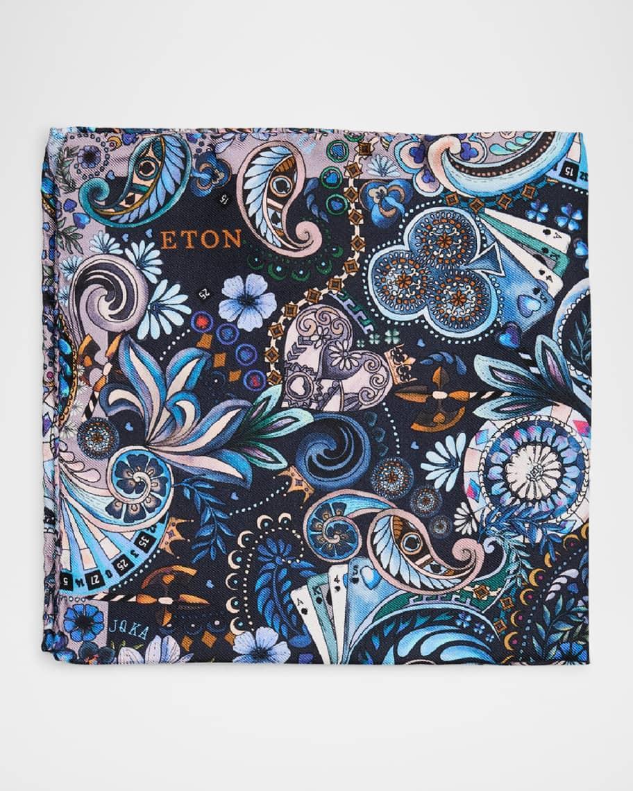 Mens Floral Silk Pocket Square Product Image