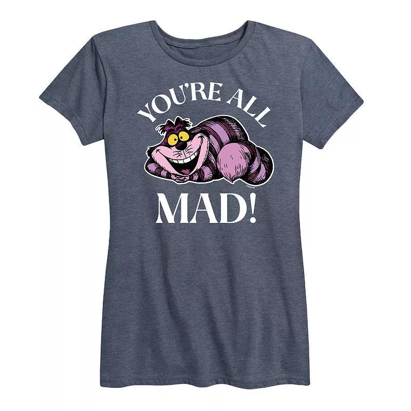 Disney's Alice in Wonderland Women's You're All Mad Graphic Tee, Girl's, Size: Medium, Grey Blue Product Image