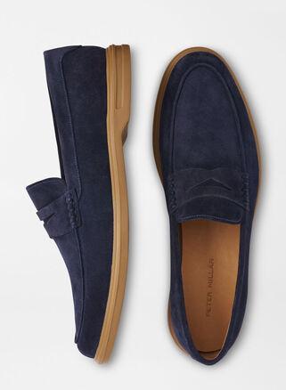 Peter Millar Mens Excursionist Penny Loafer | Color: Dark Navy | Size: 8 Product Image