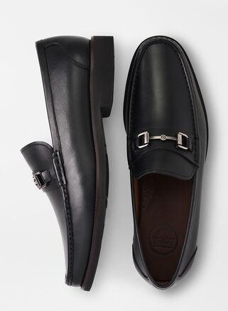 Peter Millar Mens Leather Bit Loafer | Color: Black | Size: 12.5 Product Image