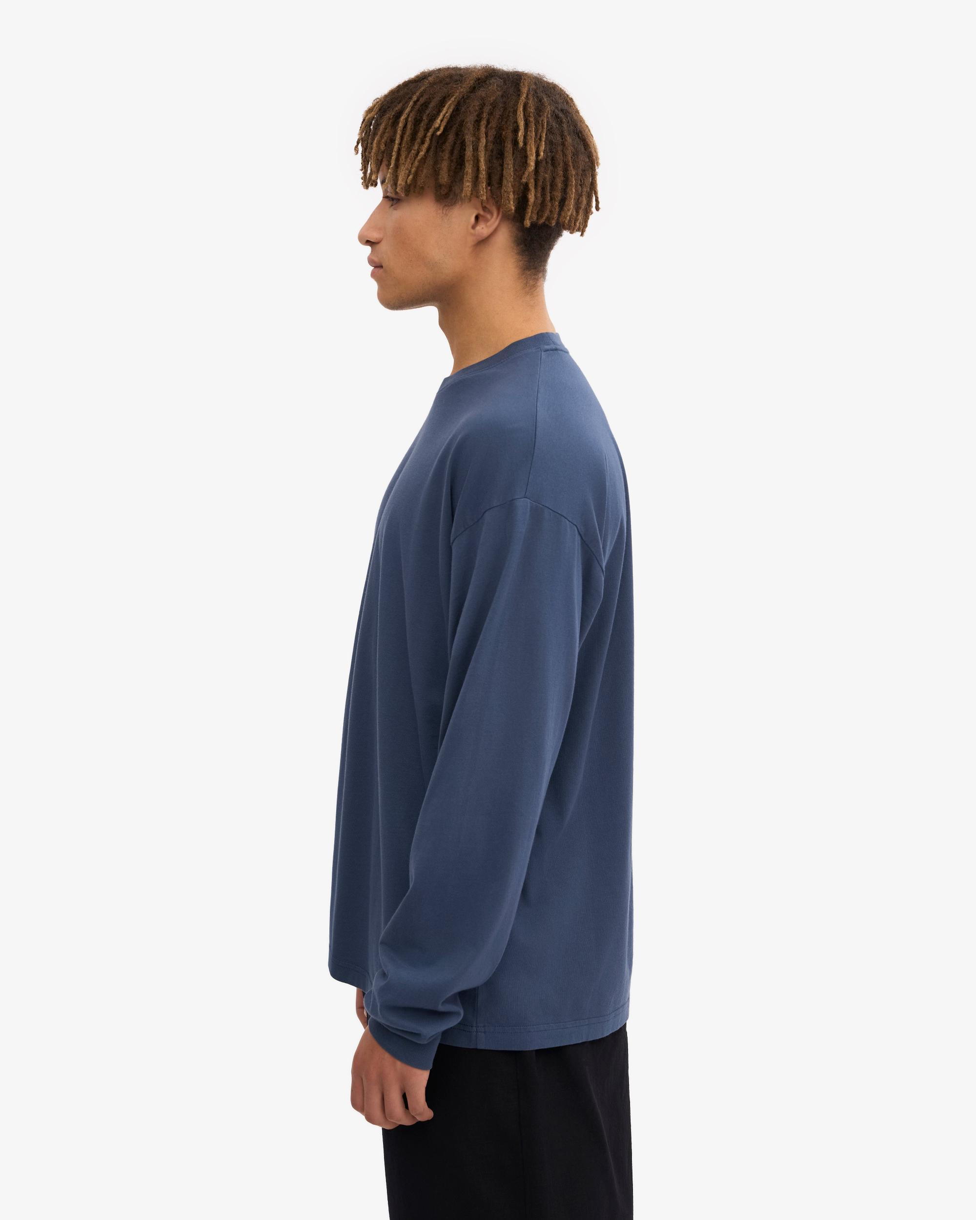 Oversized Organic LS T-Shirt - Marine Blue Product Image