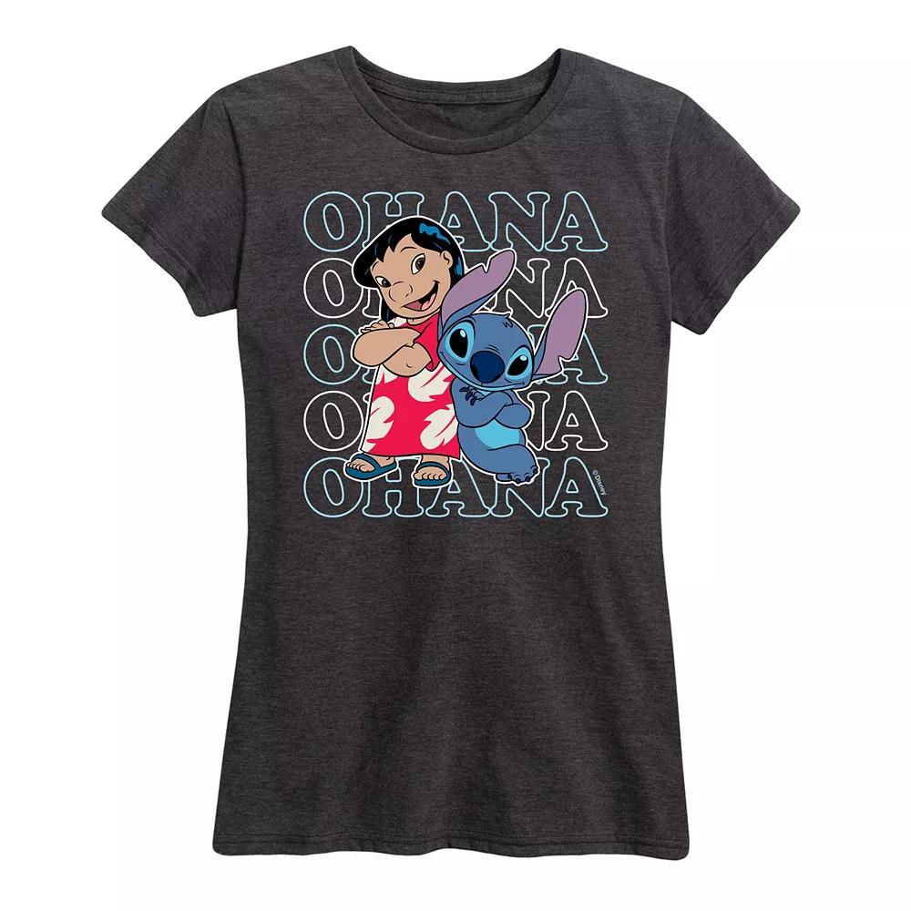 Disney's Lilo & Stitch Women's Ohana Repeated Graphic Tee,  Product Image
