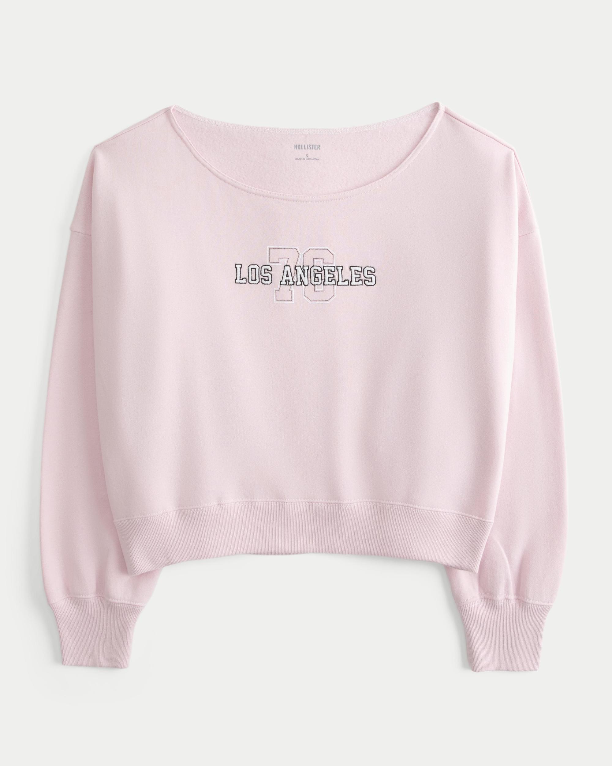 Easy Off-the-Shoulder Miami Graphic Sweatshirt Product Image