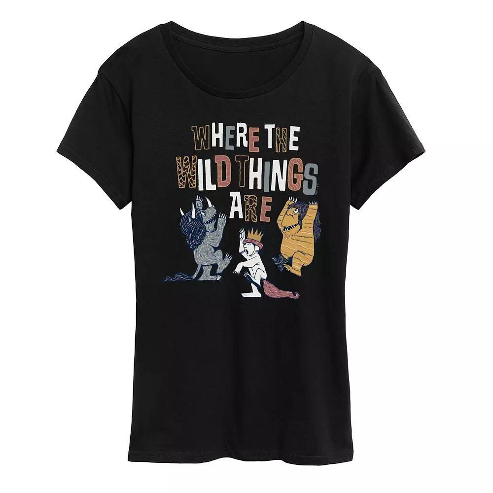 Women's Where The Wild Things Are Graphic Tee, Size: Small, Black Product Image