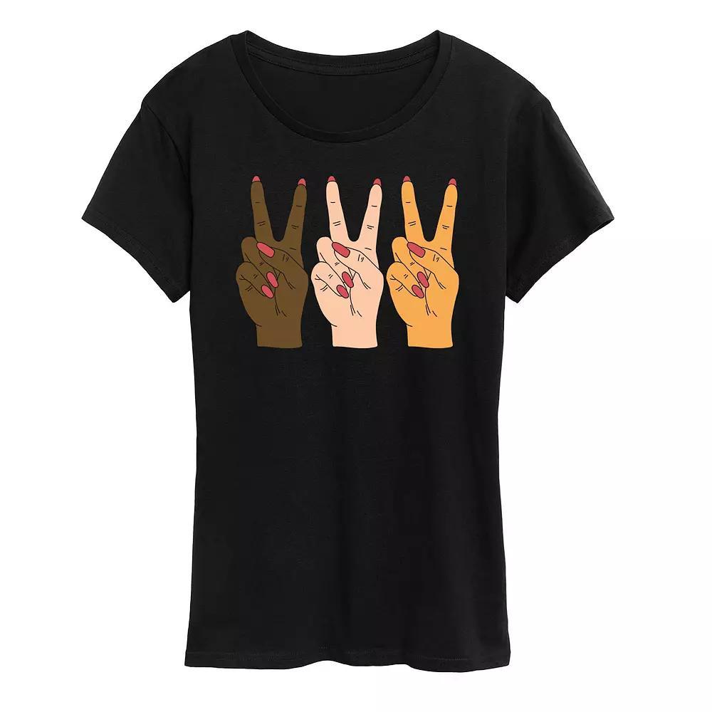Women's Hands Peace Graphic Tee,  Product Image