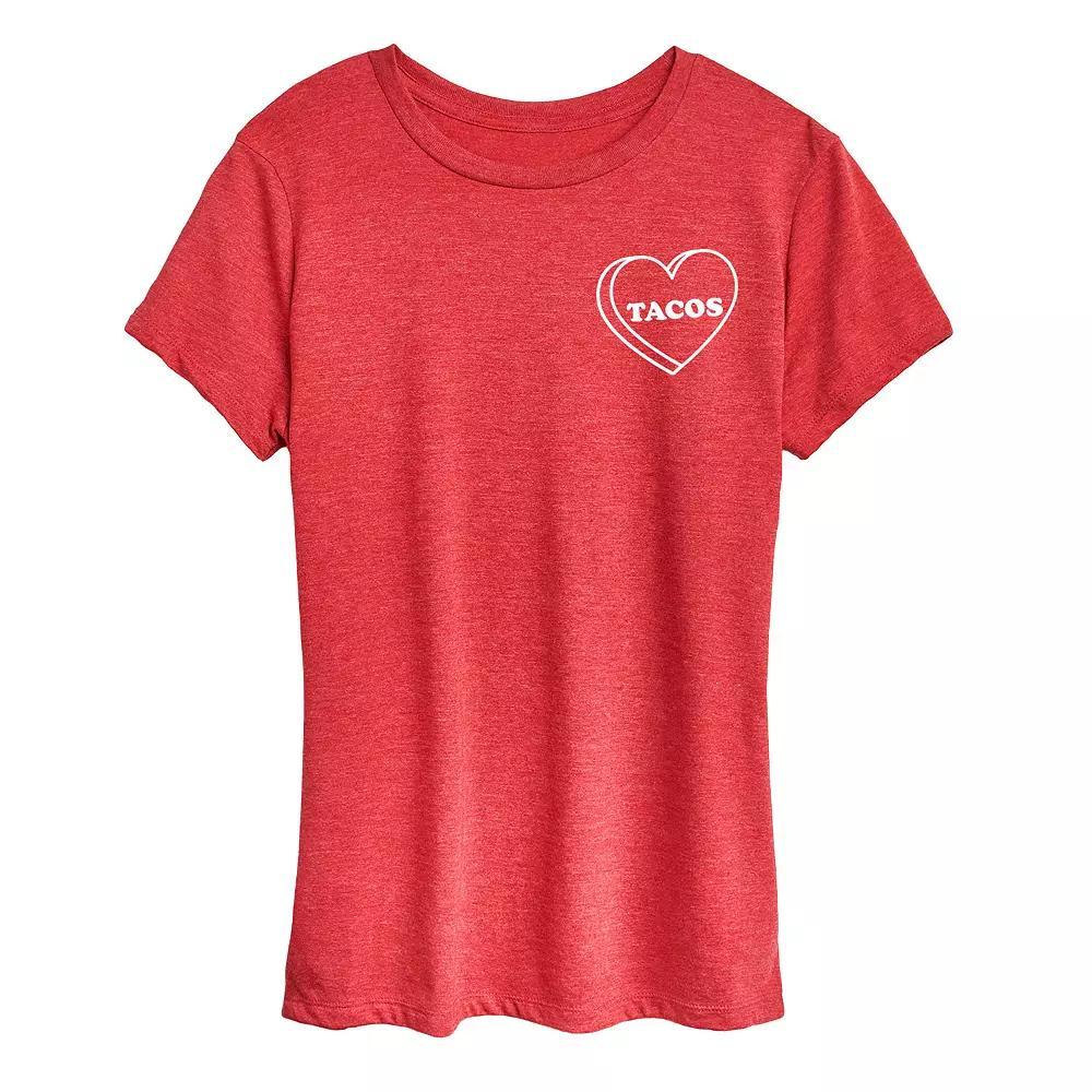 Women's Tacos Heart Graphic Tee,  Product Image