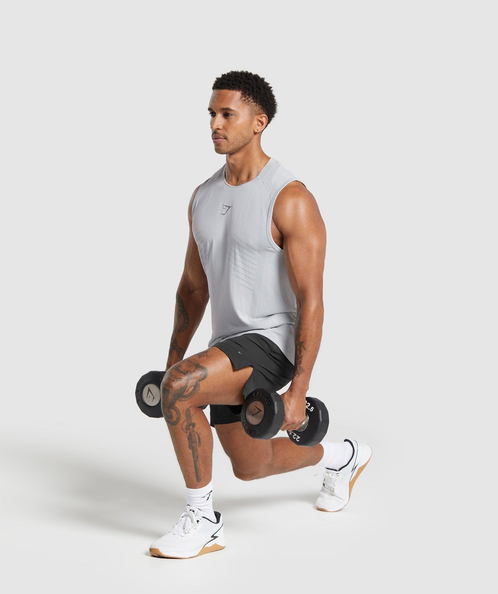 Gymshark Apex Seamless Tank - Light Grey/Medium Grey Male Product Image