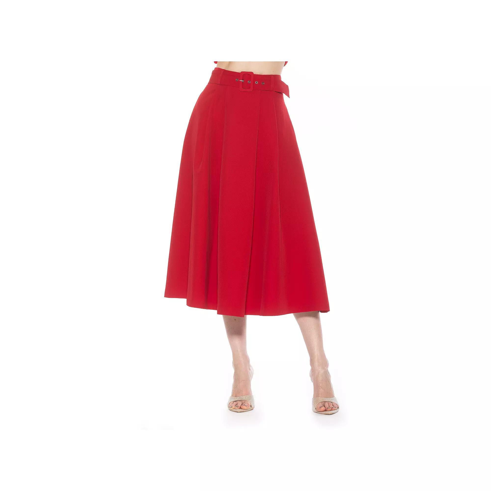 Women's ALEXIA ADMOR Eline Twill A-Line Skirt with Removable Belt,  Product Image