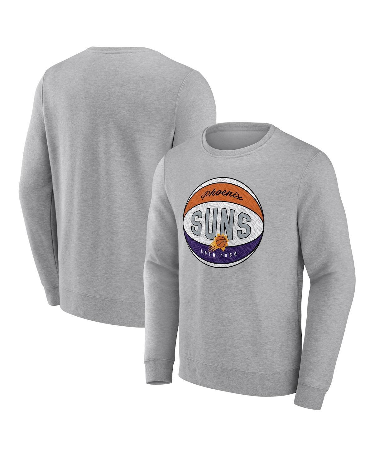 Men's Fanatics Branded Heathered Gray Brooklyn Nets True Classics Vint Pullover Sweatshirt, Size: 4XL, Grey Product Image