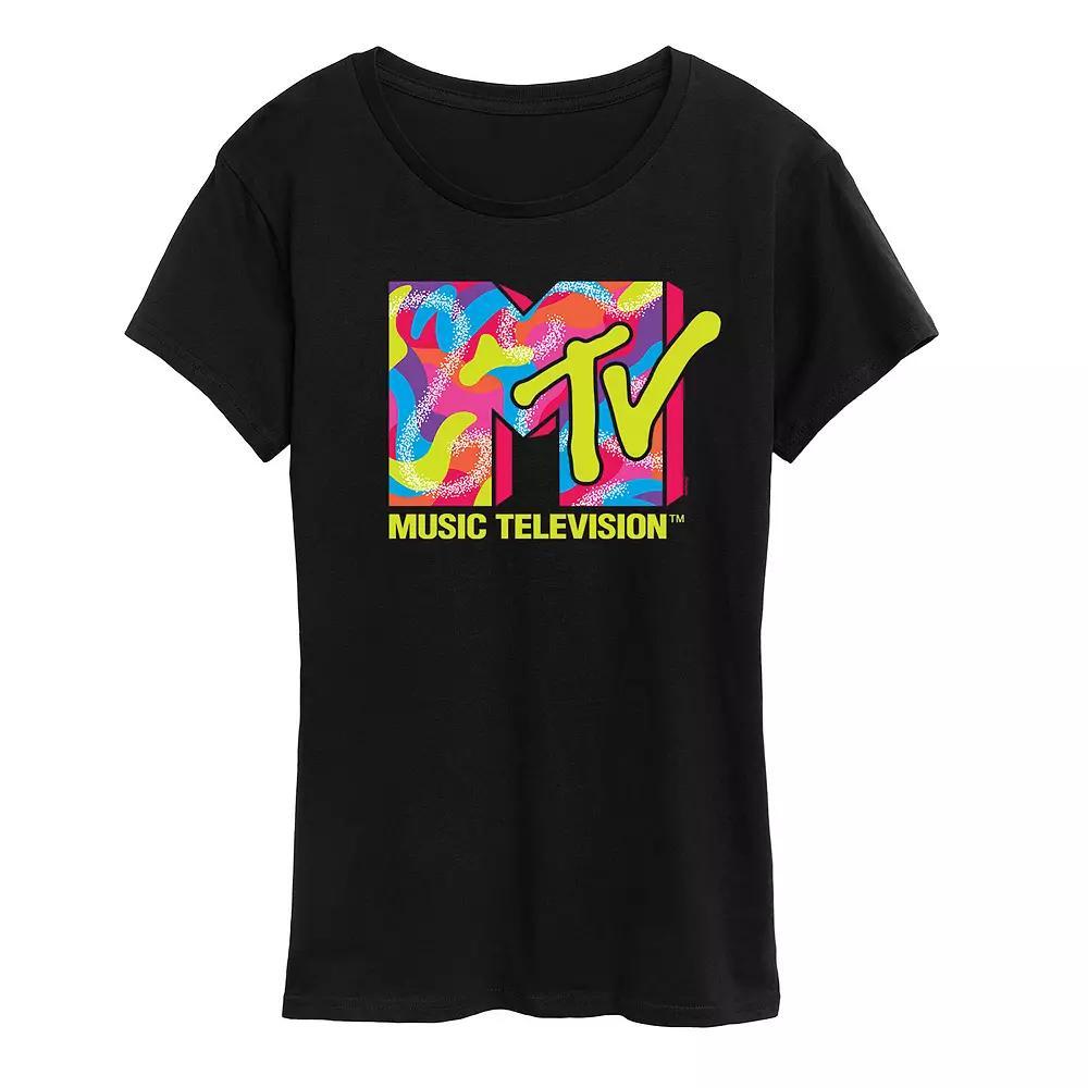 Womens MTV Pink Ombre Graphic Tee Heather Grey Product Image