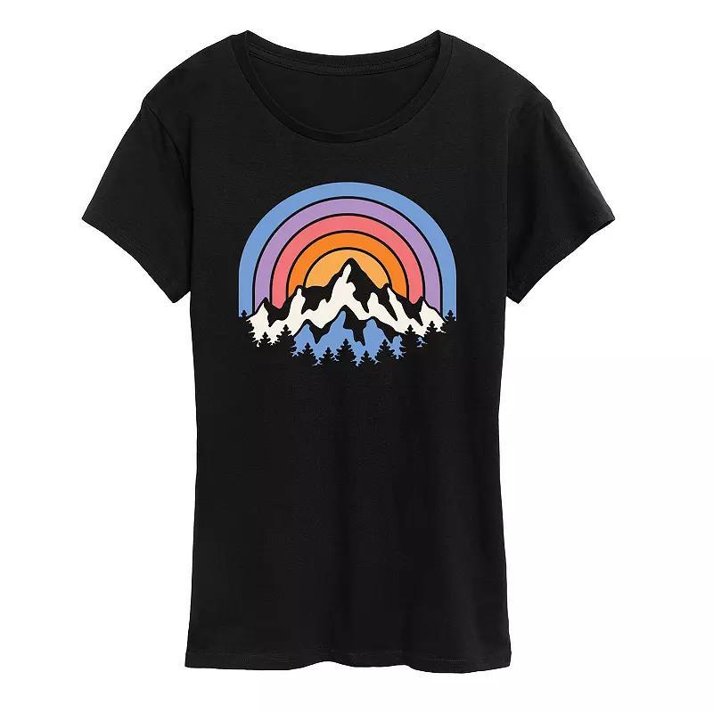 Women's Sunset Mountains Graphic Tee, Size: XL, Black Product Image