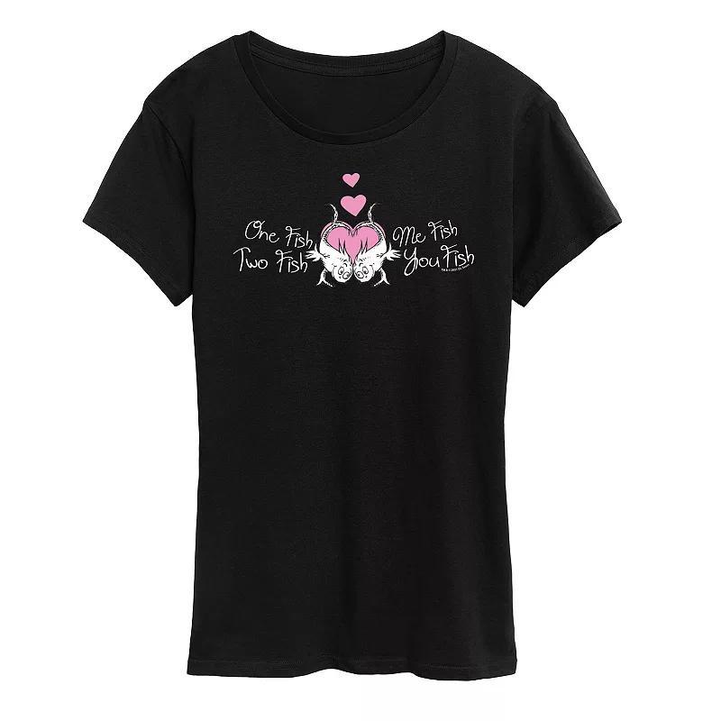 Women's Dr. Seuss One Fish Two Fish Graphic Tee, Size: Small, Heather Grey Product Image