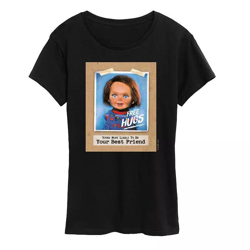 Women's Chucky Free Hugs Graphic Tee, Size: XL, Black Product Image