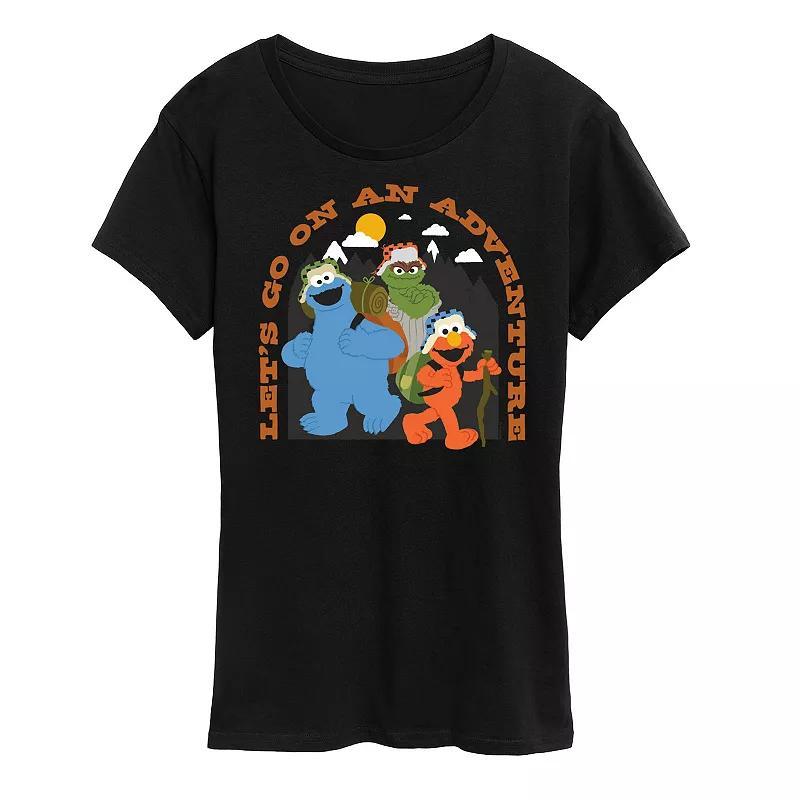 Women's Sesame Street Go On Adventure Graphic Tee, Size: Medium, Black Product Image