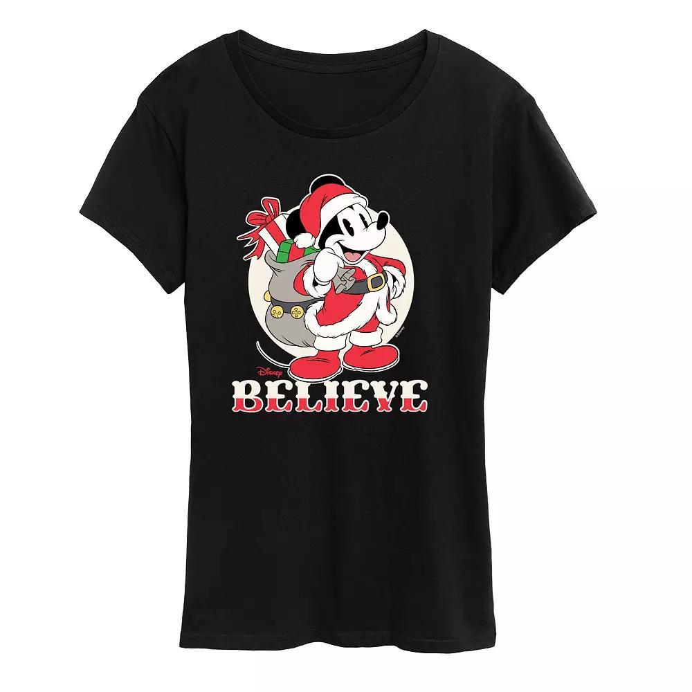 Disney's Mickey Mouse Women's Believe Holiday Graphic Tee, Girl's,  Product Image