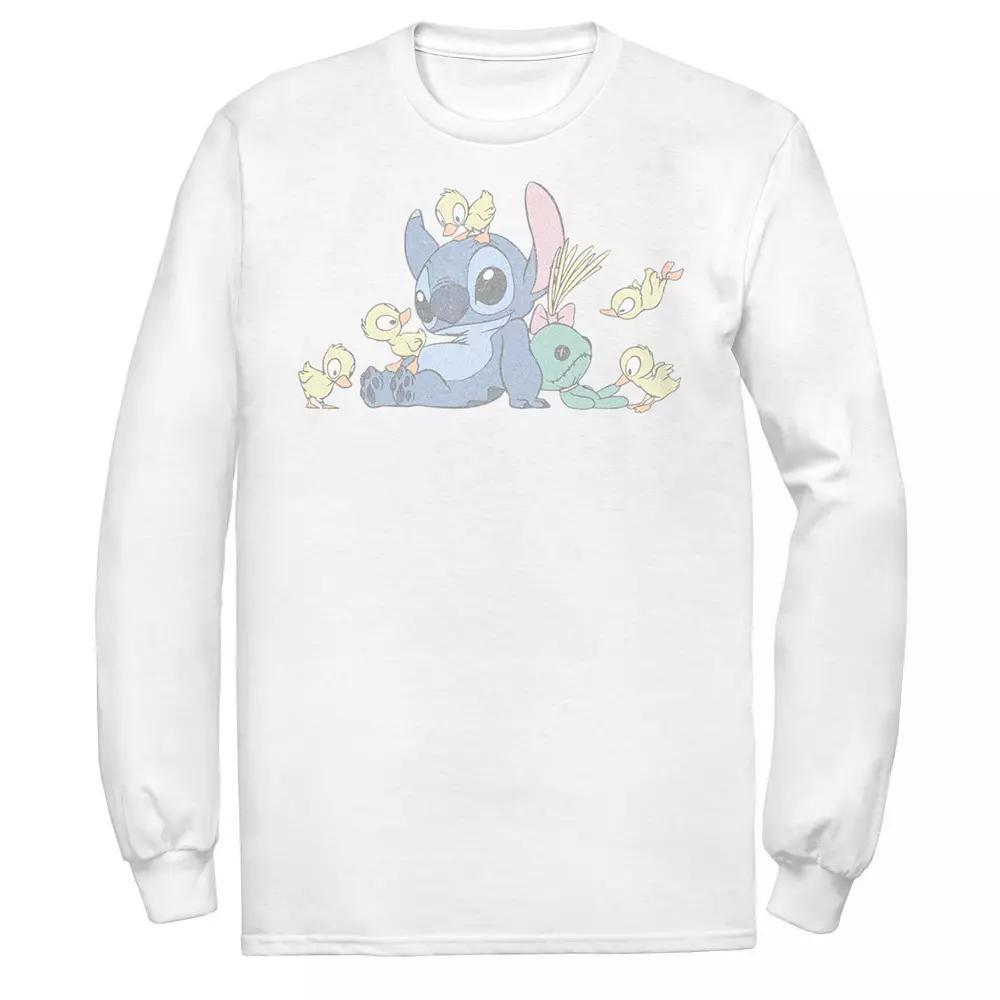 Disney's Lilo & Stitch Men's Ducky Kindness Stitch Long Sleeve Graphic Tee,  Product Image