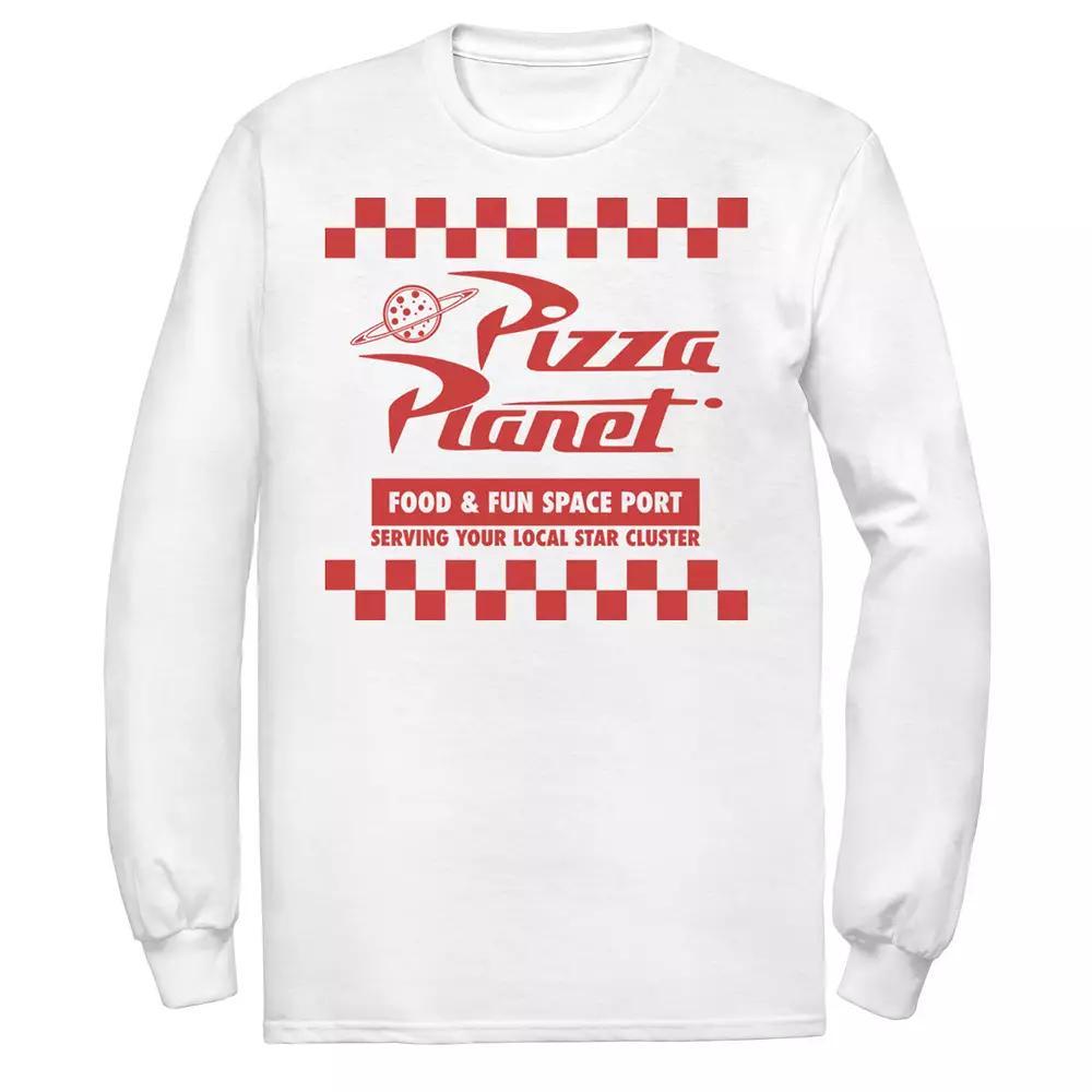 Men's Disney / Pixar Toy Story Pizza Planet Logo Long Sleeve Tee, Size: Large, White Product Image