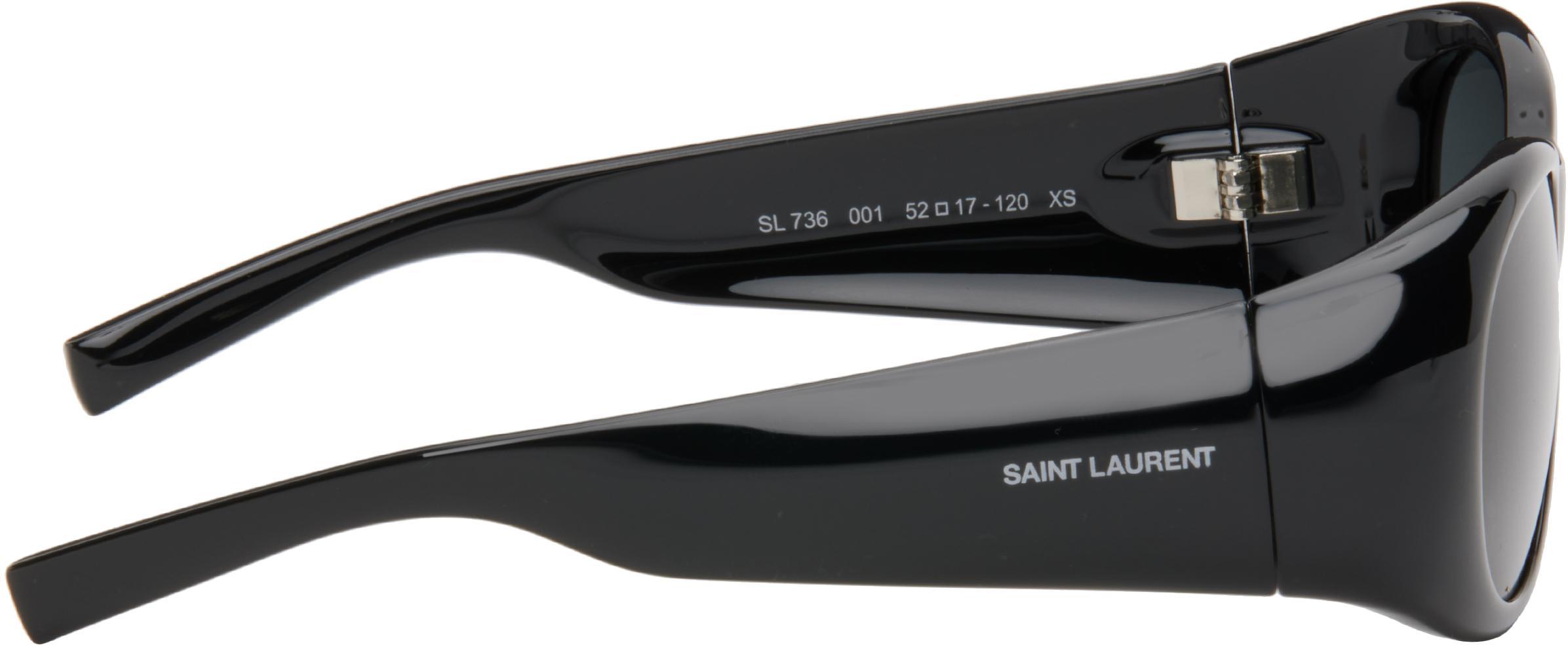 SAINT LAURENT Black Sl 736 Sunglasses In Black-black-black Product Image