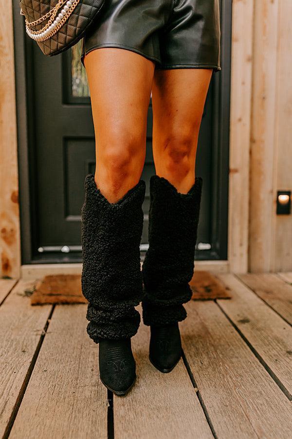 The Raelynn Sherpa Knee High Boot In Black Product Image