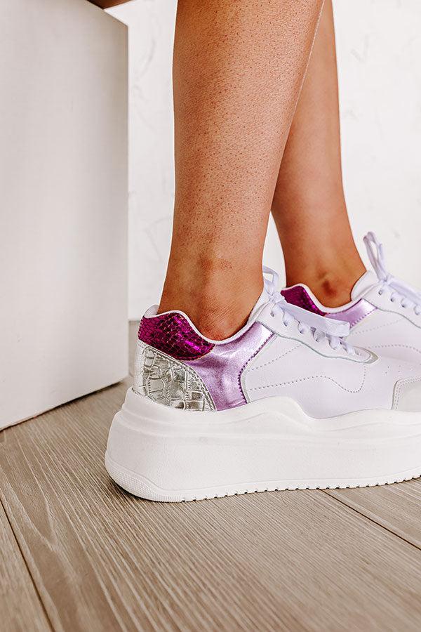 The Avianna Faux Leather Sneaker In Purple Product Image