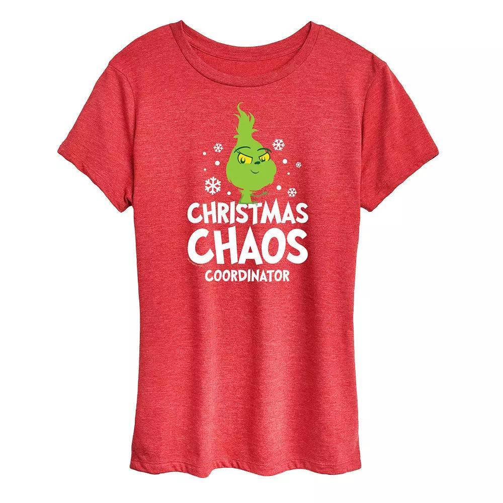 Women's Dr. Seuss Little Grinch Chaos Coordinator Graphic Tee, Girl's, Size: Large, Grey Blue Product Image