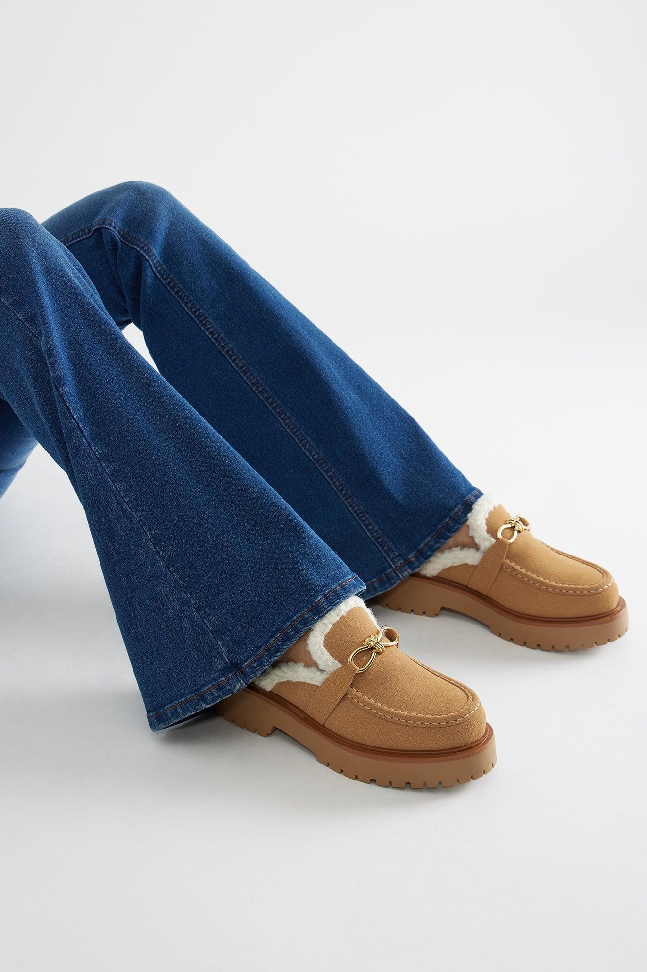 Clarke Platform Slippers - Tan Product Image