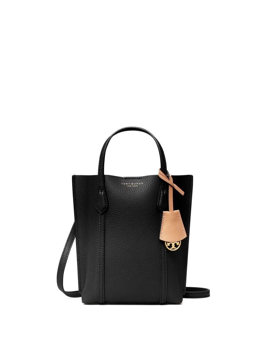 TORY BURCH Perry Grained-leather Tote Bag In Black Product Image