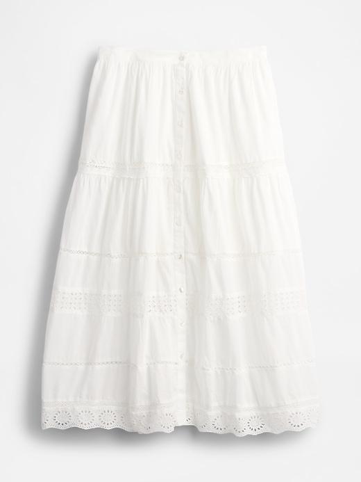 Tiered Lace-Trim Maxi Skirt Product Image
