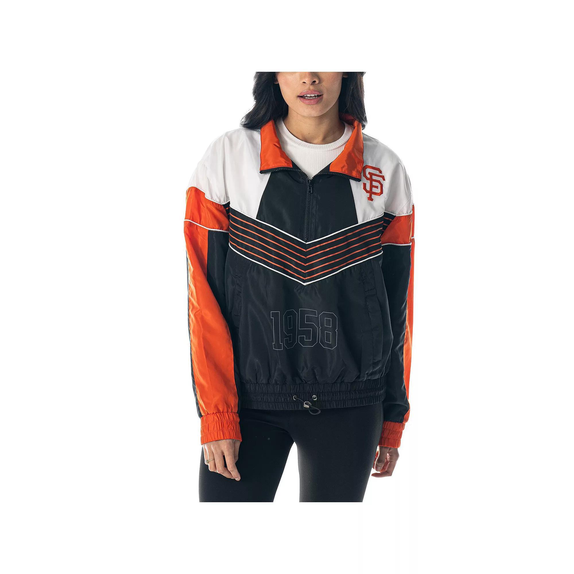 Women's The Wild Collective Black San Francisco Giants Chevron Half-Zip Track Jacket,  Product Image