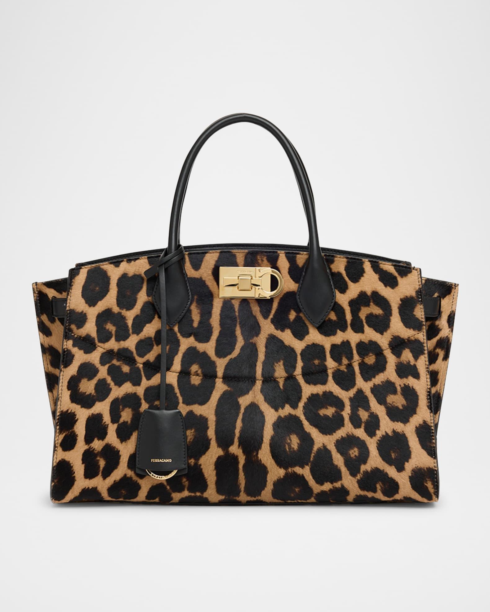 The New Studio Leopard Calf Hair Top-Handle Bag Product Image