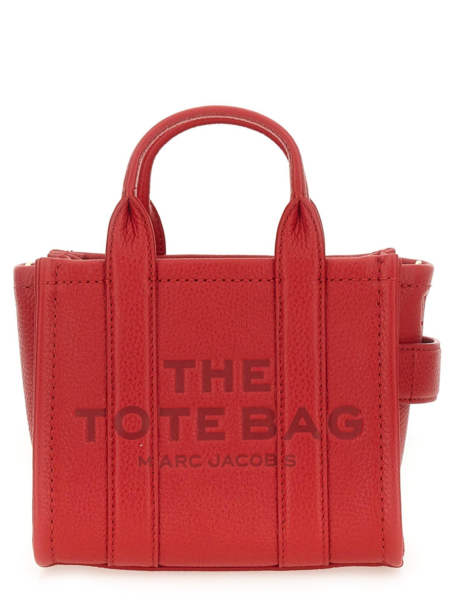 MARC JACOBS Versatile Textured Leather Tote In Red Product Image