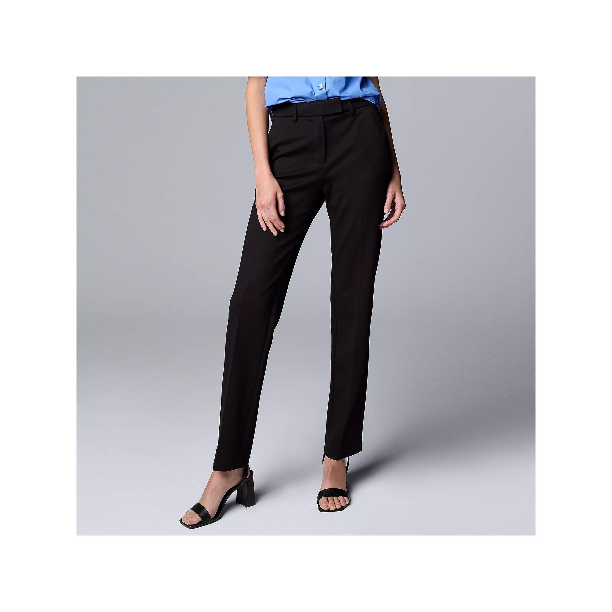 Women's Simply Vera Vera Wang High-Rise Slim Straight Pants,  Product Image