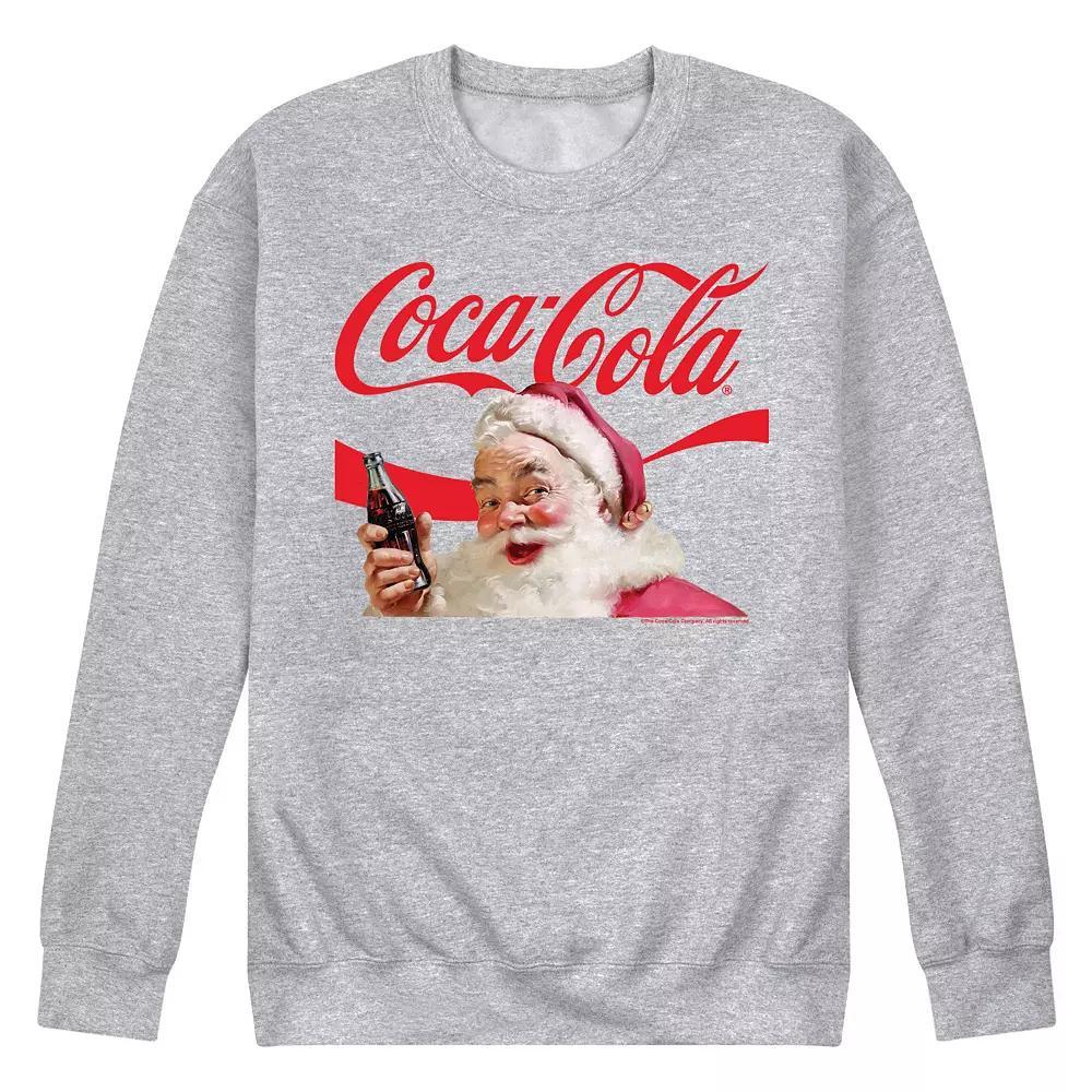 Men's CocaCola Santa Closeup Sweatshirt, Size: XXL, Blue Product Image