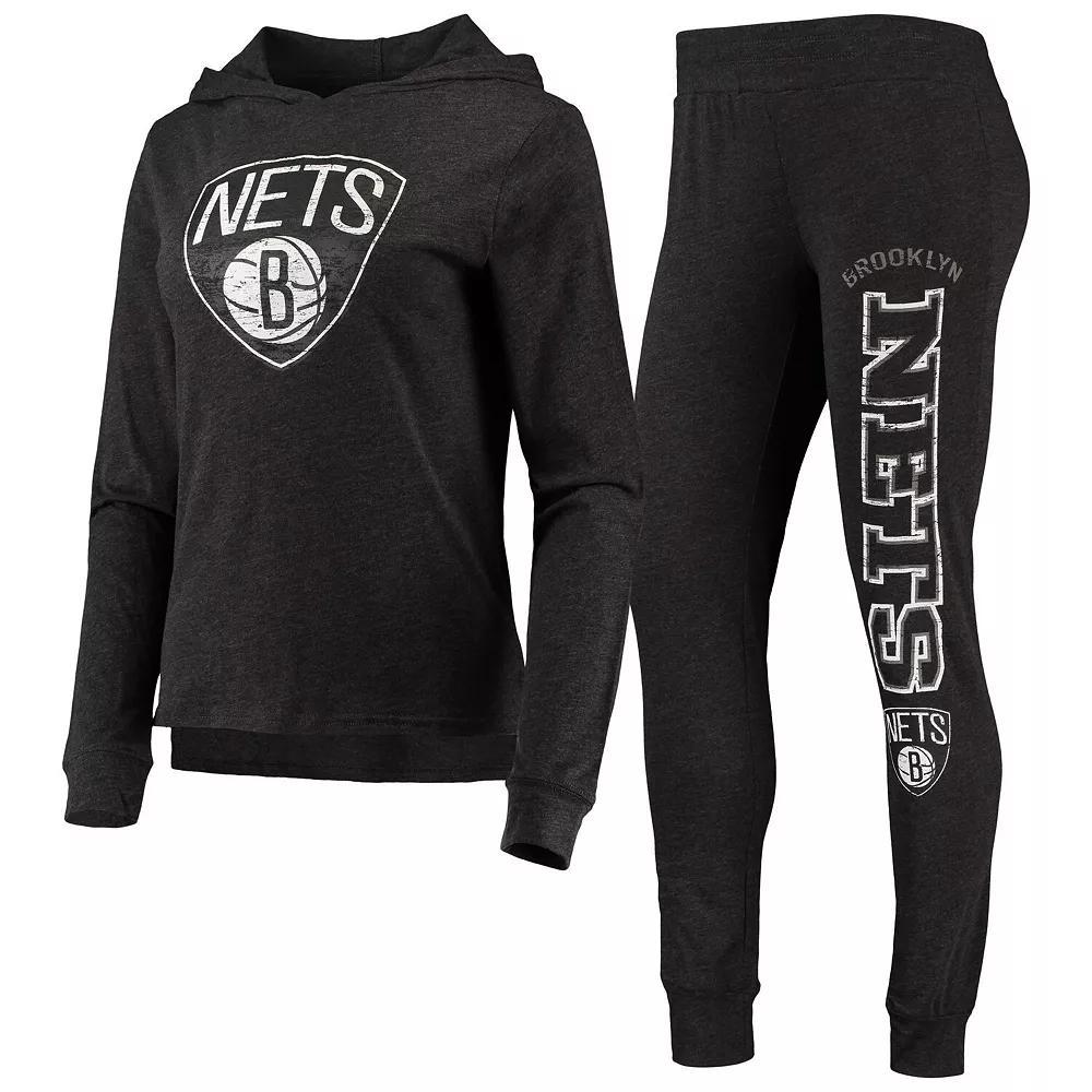 Women's Concepts Sport Black Brooklyn Nets Hoodie & Pants Sleep Set,  Product Image