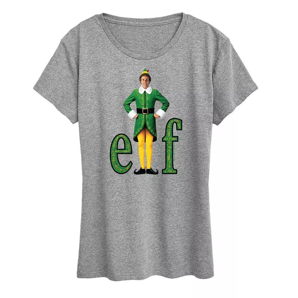 Junior's Elf Buddy The Elf Tee, Girl's, Size: Small, Gray Product Image