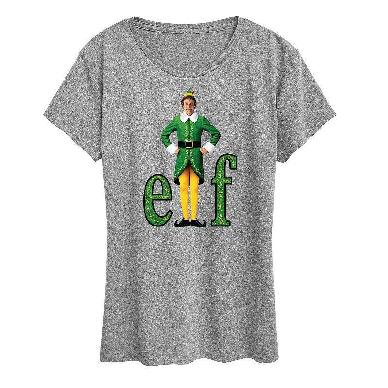 Junior's Elf Buddy The Elf Tee, Girl's, Size: Small, Gray Product Image