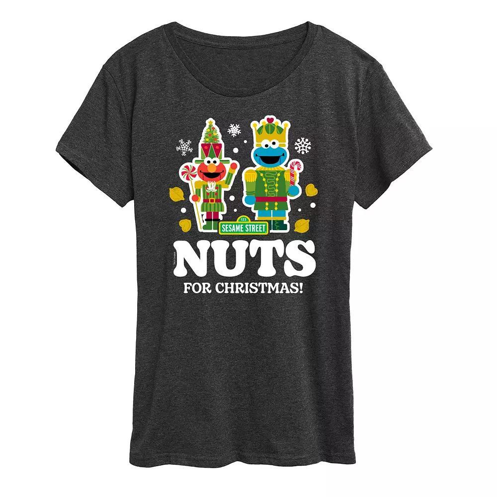Women's Sesame Street Nuts For Christmas Graphic Tee, Girl's,  Product Image