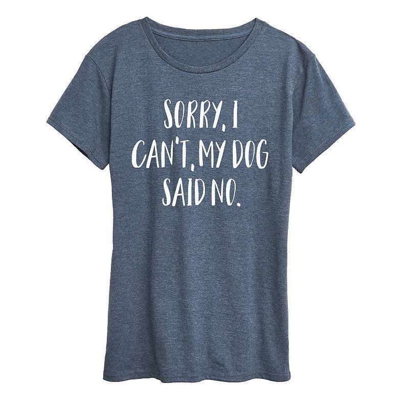 Womens Cant Dog Said No Graphic Tee, Girls Grey Blue Product Image