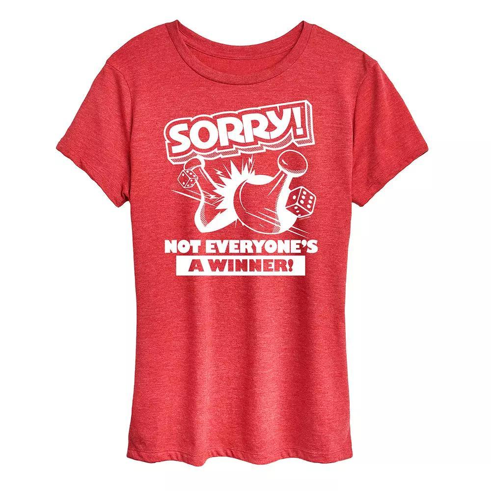 Women's Sorry Not Everyone's A Winner Graphic Tee by Hasbro, Size: Medium, Grey Red Product Image