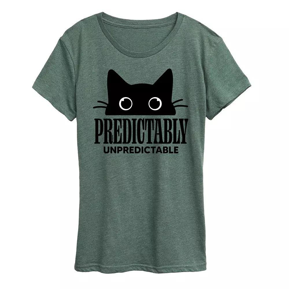 Plus Predictably Unpredictable Cat Graphic Tee, Women's,  Product Image