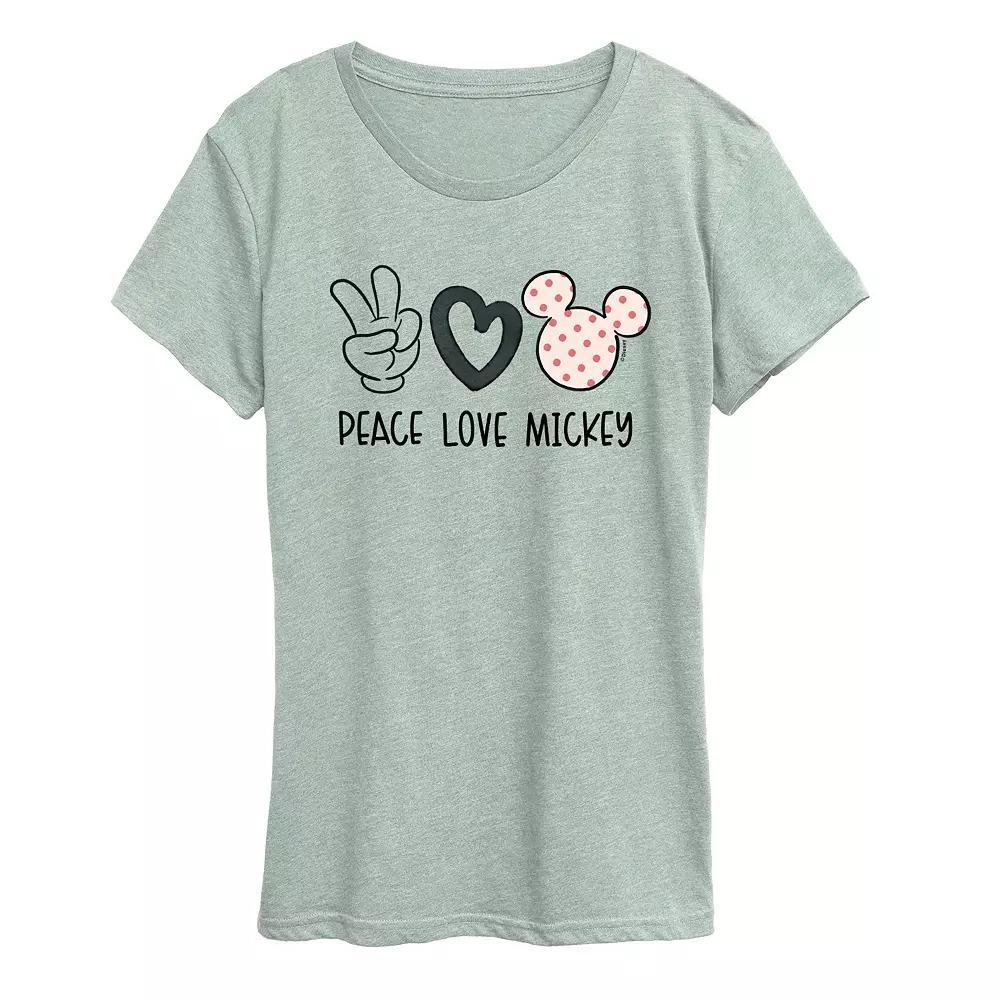 Disney's Mickey Mouse Women's Peace Love Graphic Tee,  Product Image