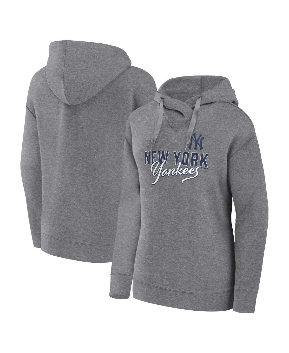 Women's Fanatics Branded Heather Gray Oakland Athletics Script Favorite Pullover Hoodie, Size: Medium, Grey Product Image