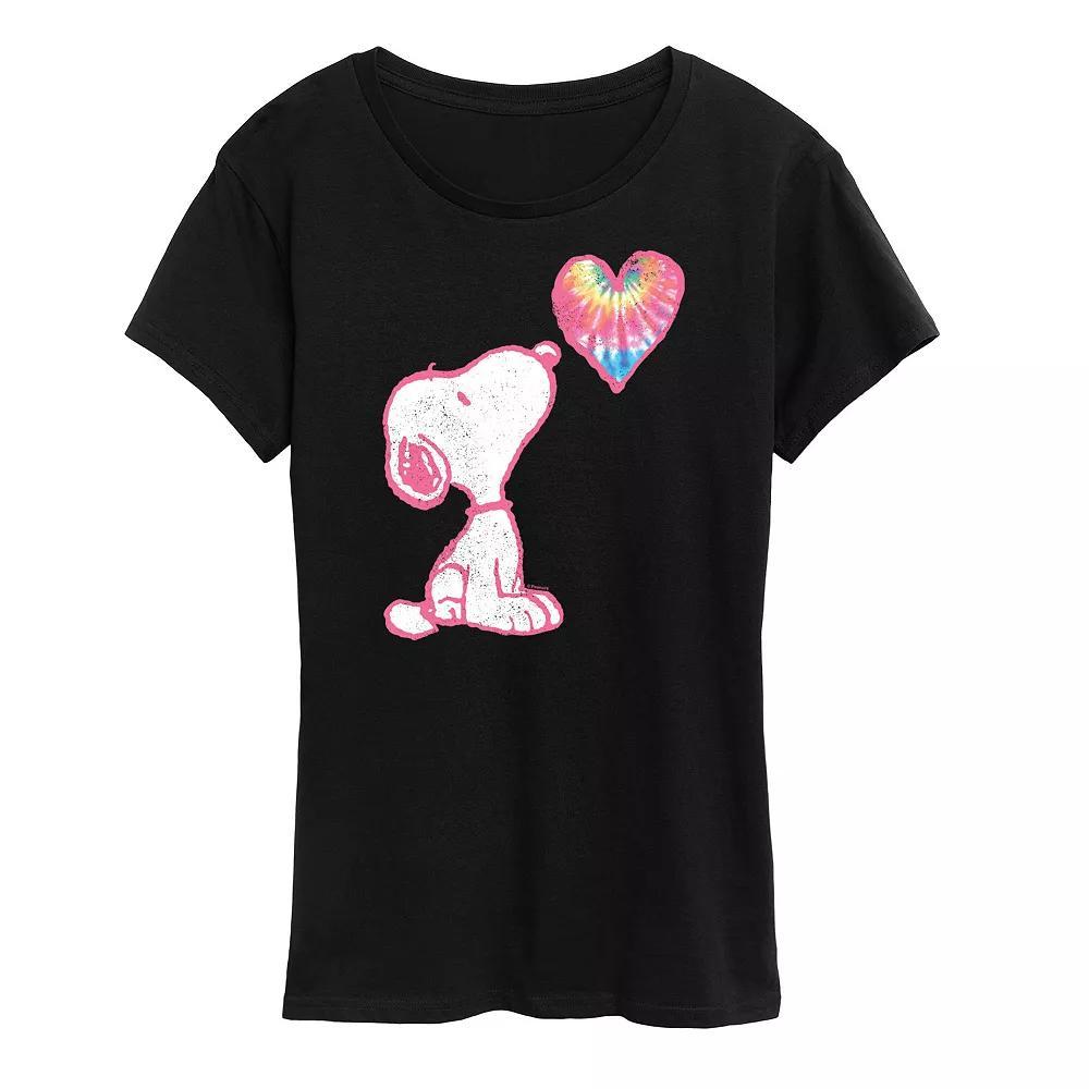 Women's Peanuts Pastel Rainbow Heart Graphic Tee, Girl's,  Product Image